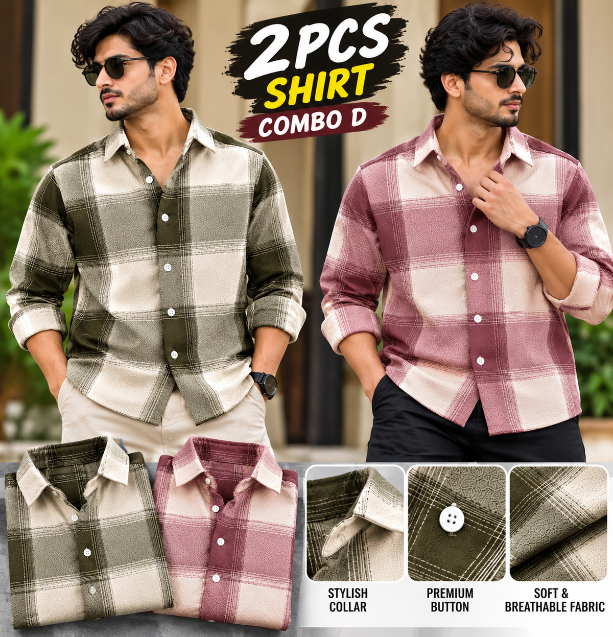 2PCS FLANNEL SHIRT