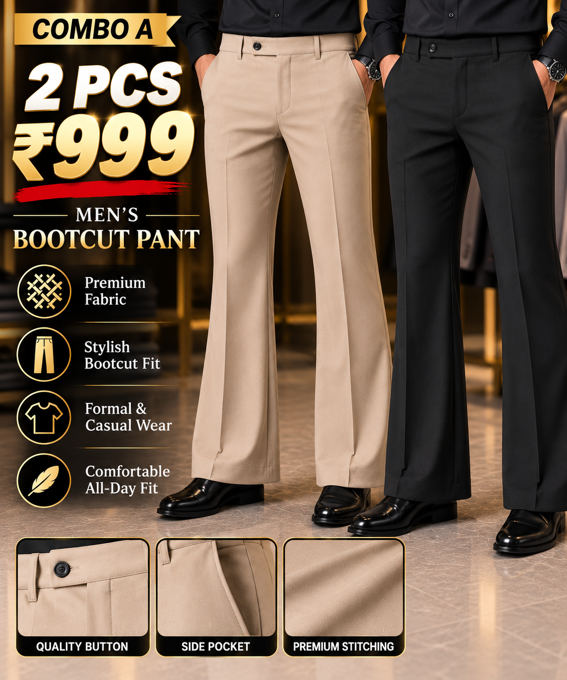 2PCS BOOTCUT PANT