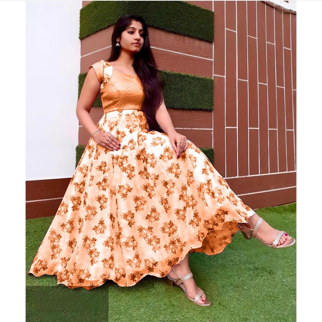 Umbrella Gown Kurti Orange