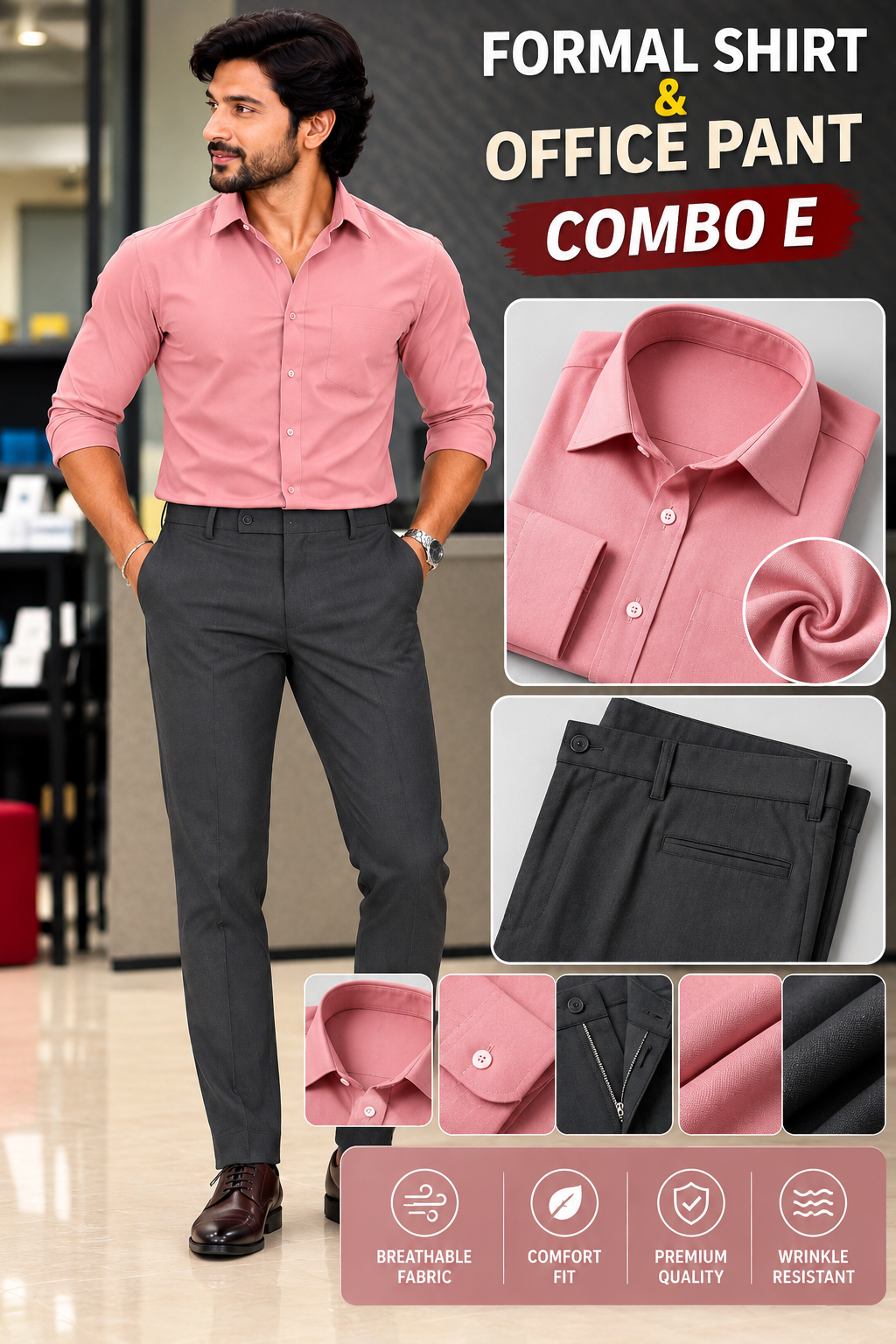 FORMEL SHIRT & OFFICE PANT COMBO