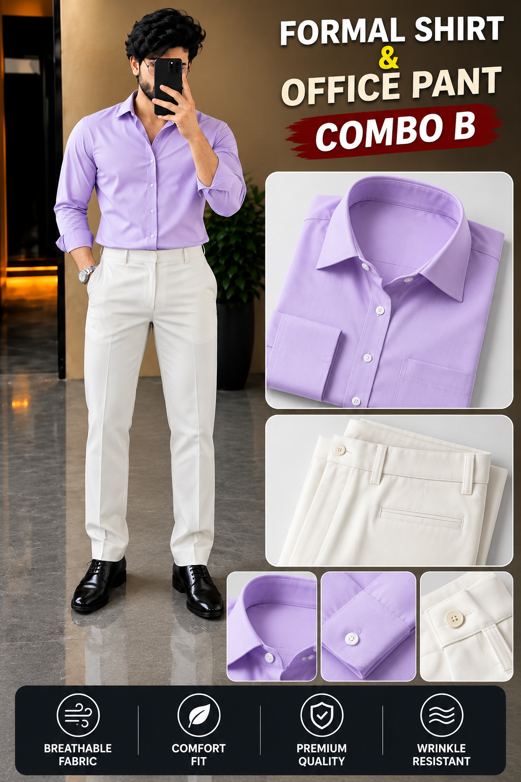 FORMEL SHIRT & OFFICE PANT COMBO