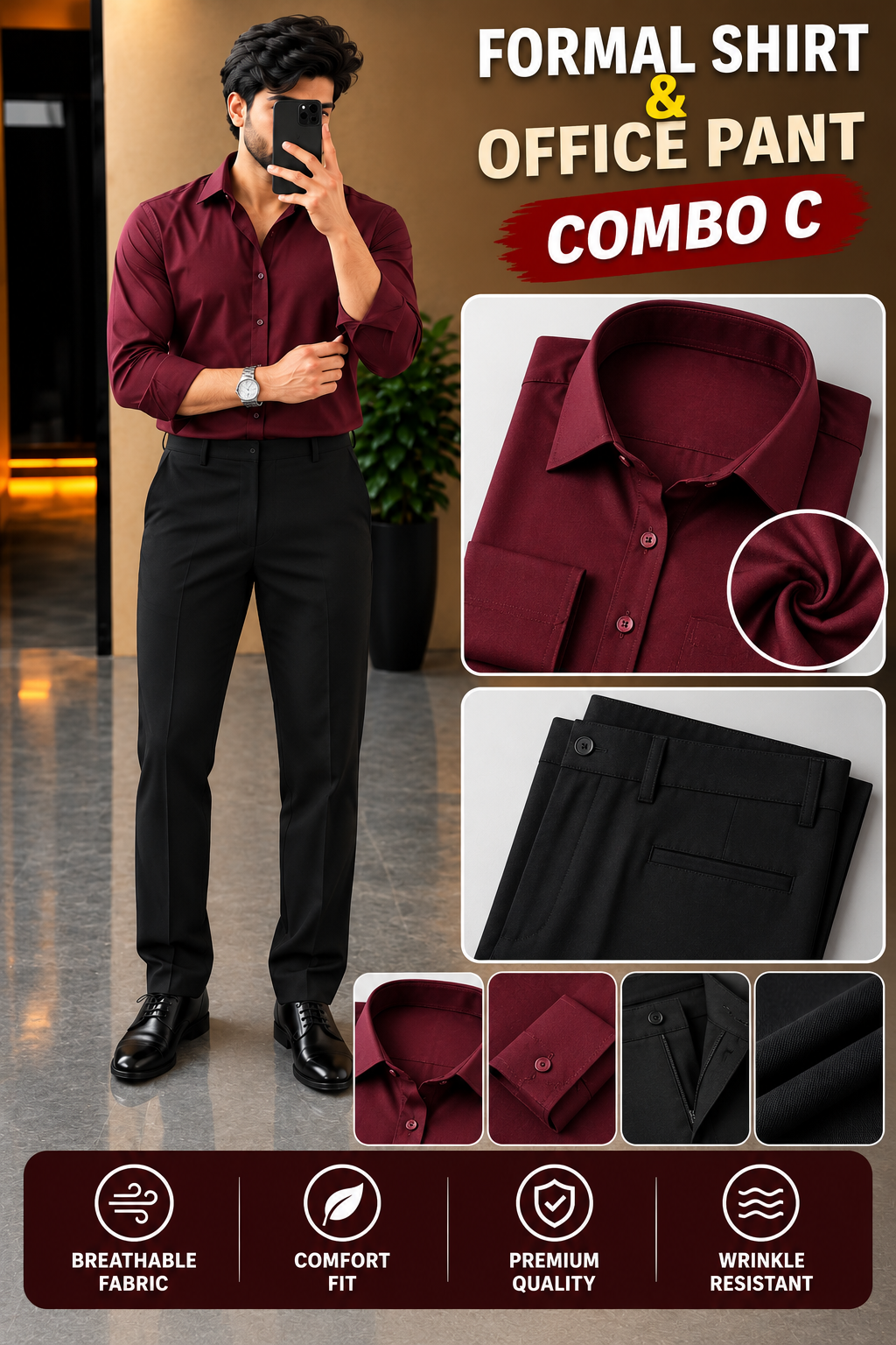 FORMEL SHIRT & OFFICE PANT COMBO