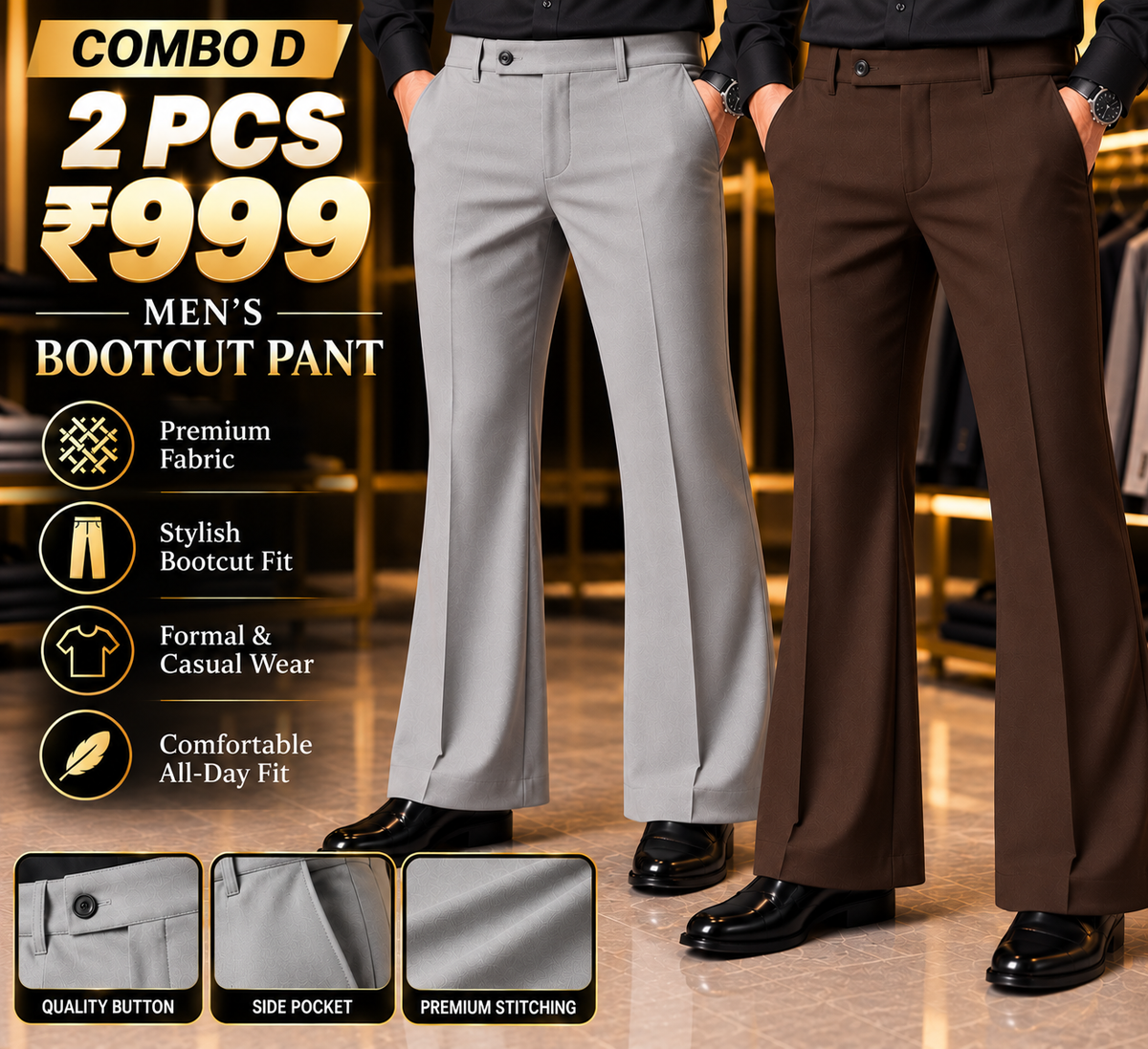 2PCS BOOTCUT PANT