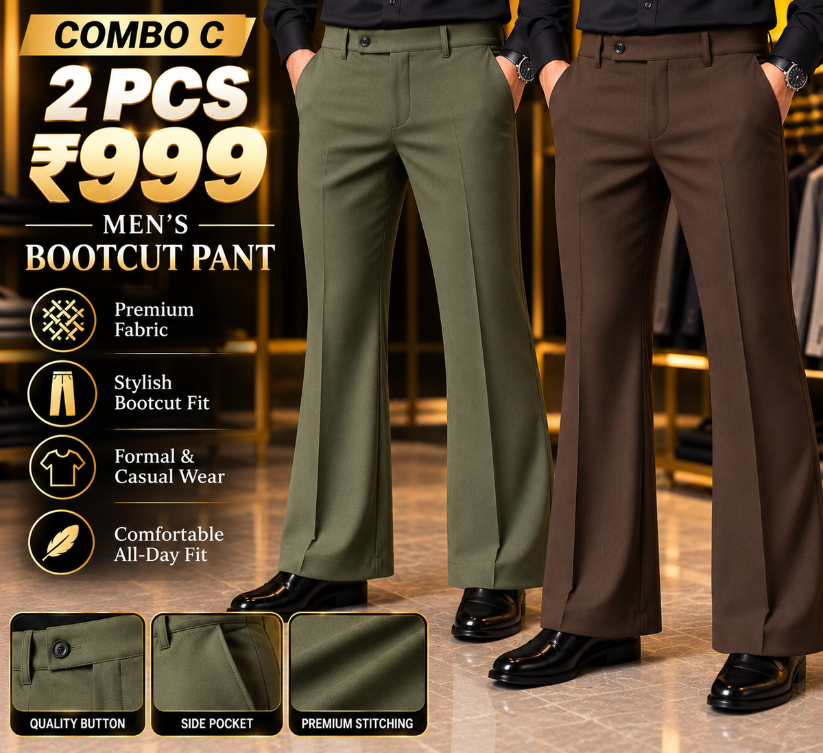 2PCS BOOTCUT PANT