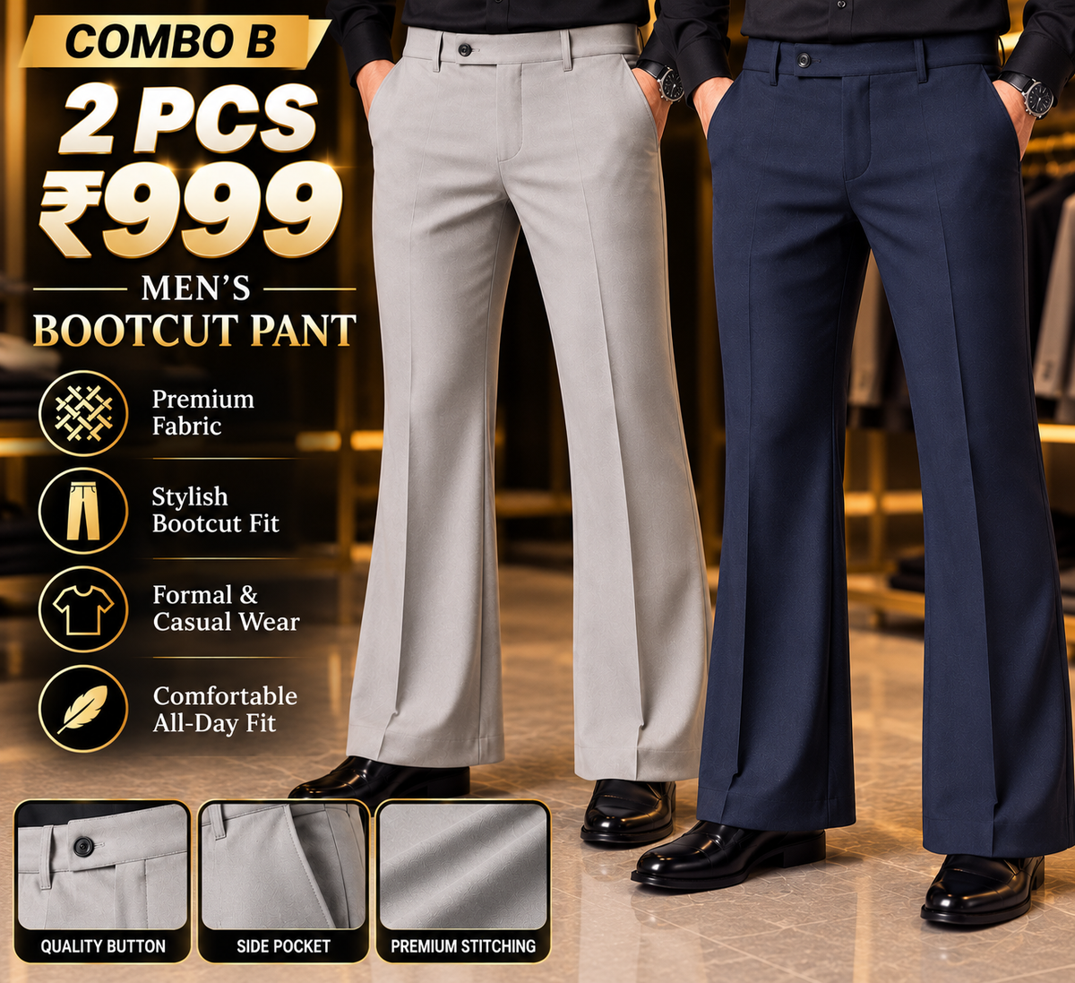 2PCS BOOTCUT PANT