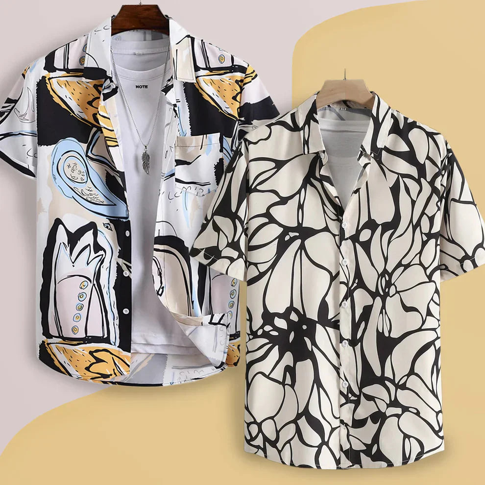 5 Men's Rayon Shirt - Summer Button Down Shirts | Half Sleeve Printed |Formal |Casual Stylish (Available in Plus Size and Combo Pack of 5)