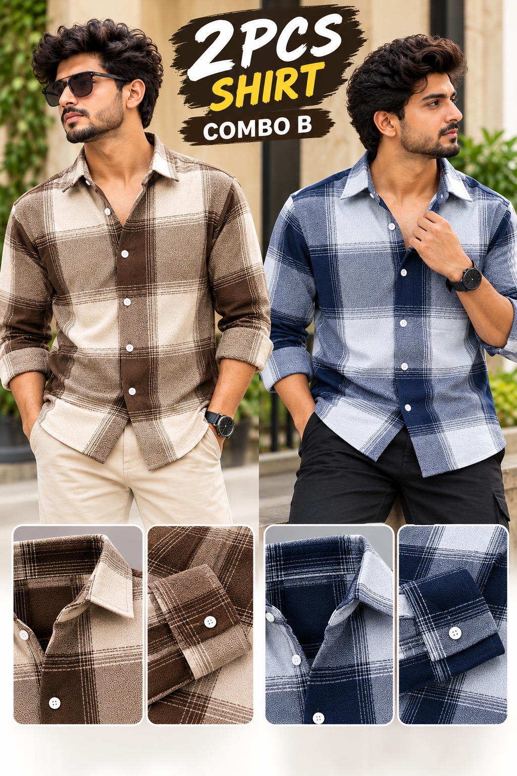 2PCS FLANNEL SHIRT