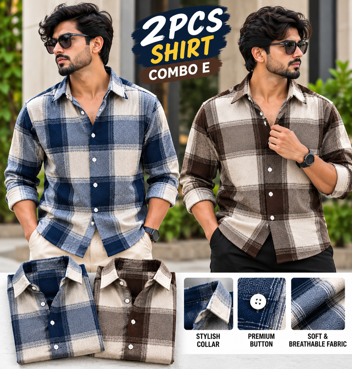 2PCS FLANNEL SHIRT