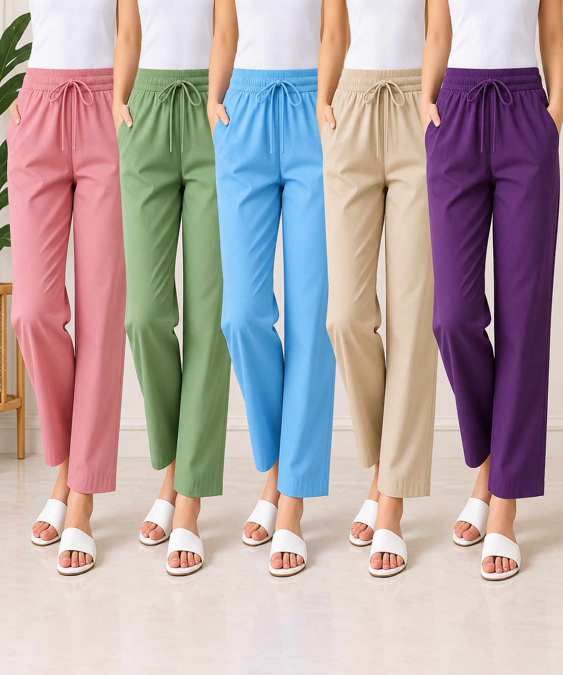 RANDOM COLORS STRAIGHT PANT  10 PCS 1499